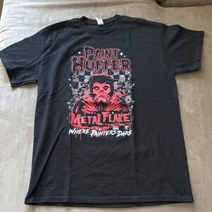 Black Graphic T-Shirt - Paint Huffer Metal Flake - NEW!